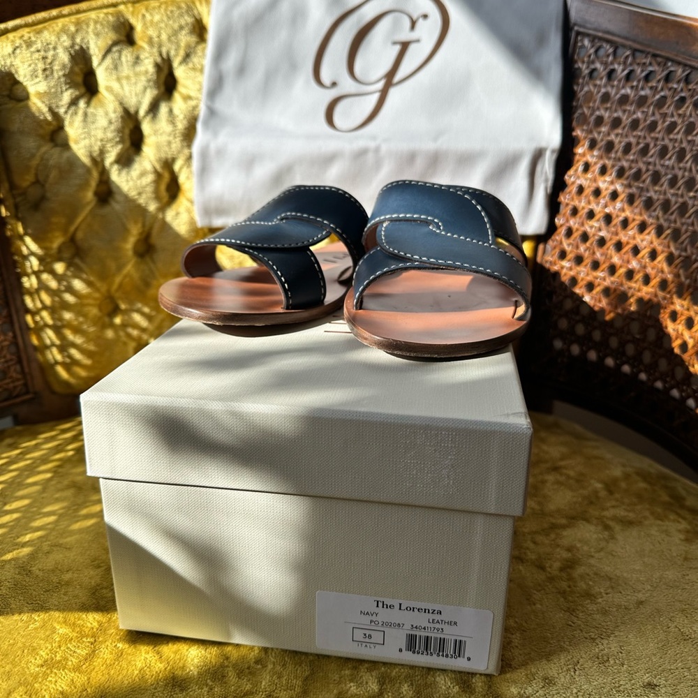 EUC M. Gemi Navy Lorenza Sandals 38